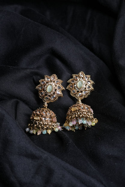 Royal Pastel Kundan Jhumka