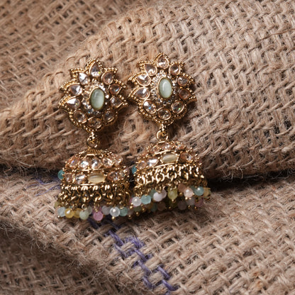 Royal Pastel Kundan Jhumka