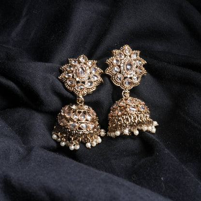 Antique Pearl Floral Jhumka