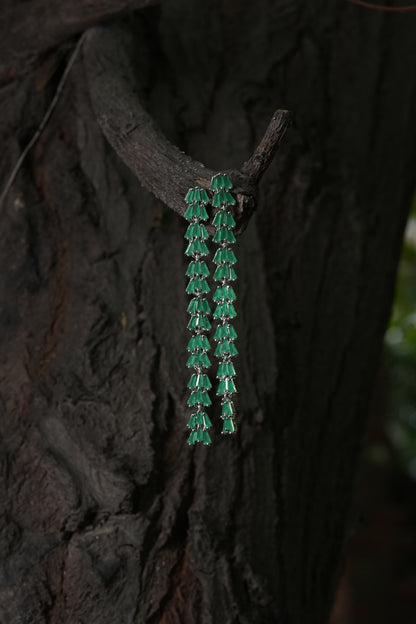 Emerald Green Baguette Crystal Drop