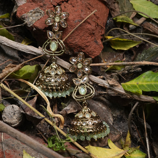 Mint Green Owl Jhumka