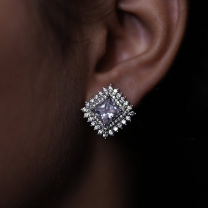 Radiant Cushion-Cut Halo Stud Earrings