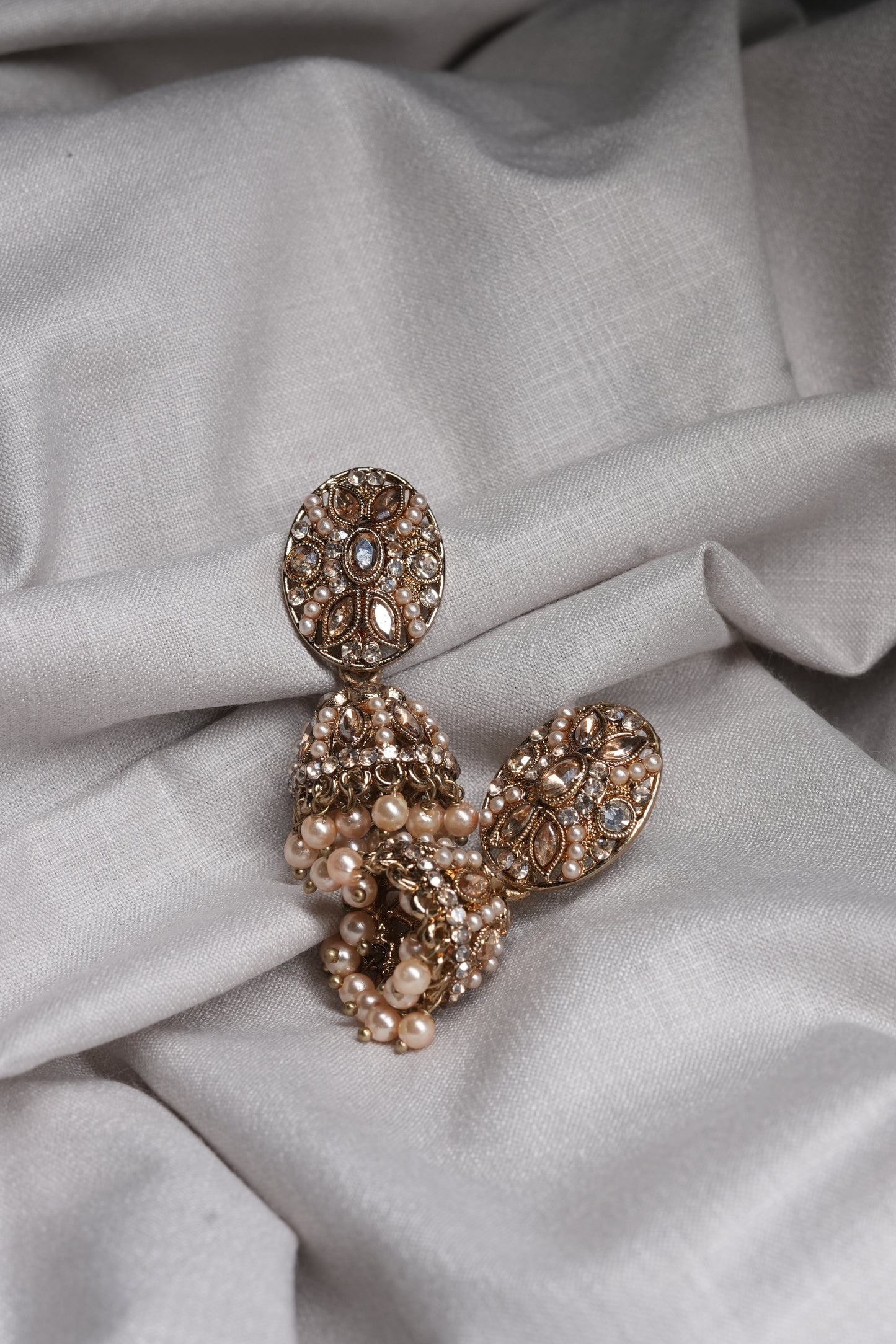 Antique Pearl Kundan Jhumka