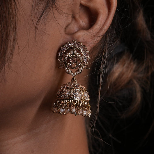 Vintage-Inspired Gold-Tone Jhumka