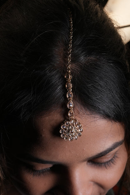 Gold-Tone Floral Maang Tikka