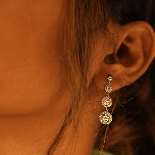 Triple Disc Drop Earrings