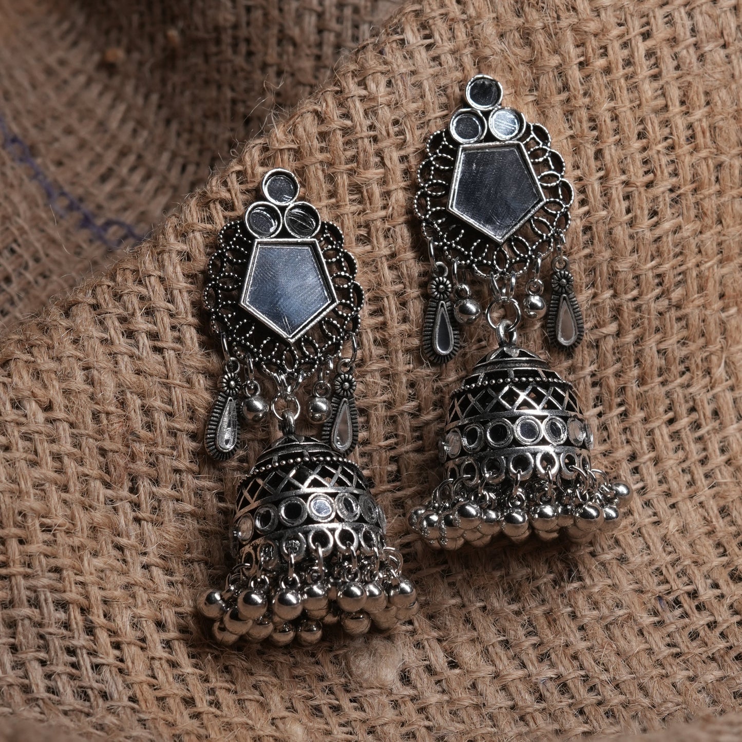 Oxidized Silver Jhumka
