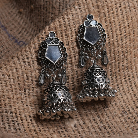 Oxidized Silver Jhumka