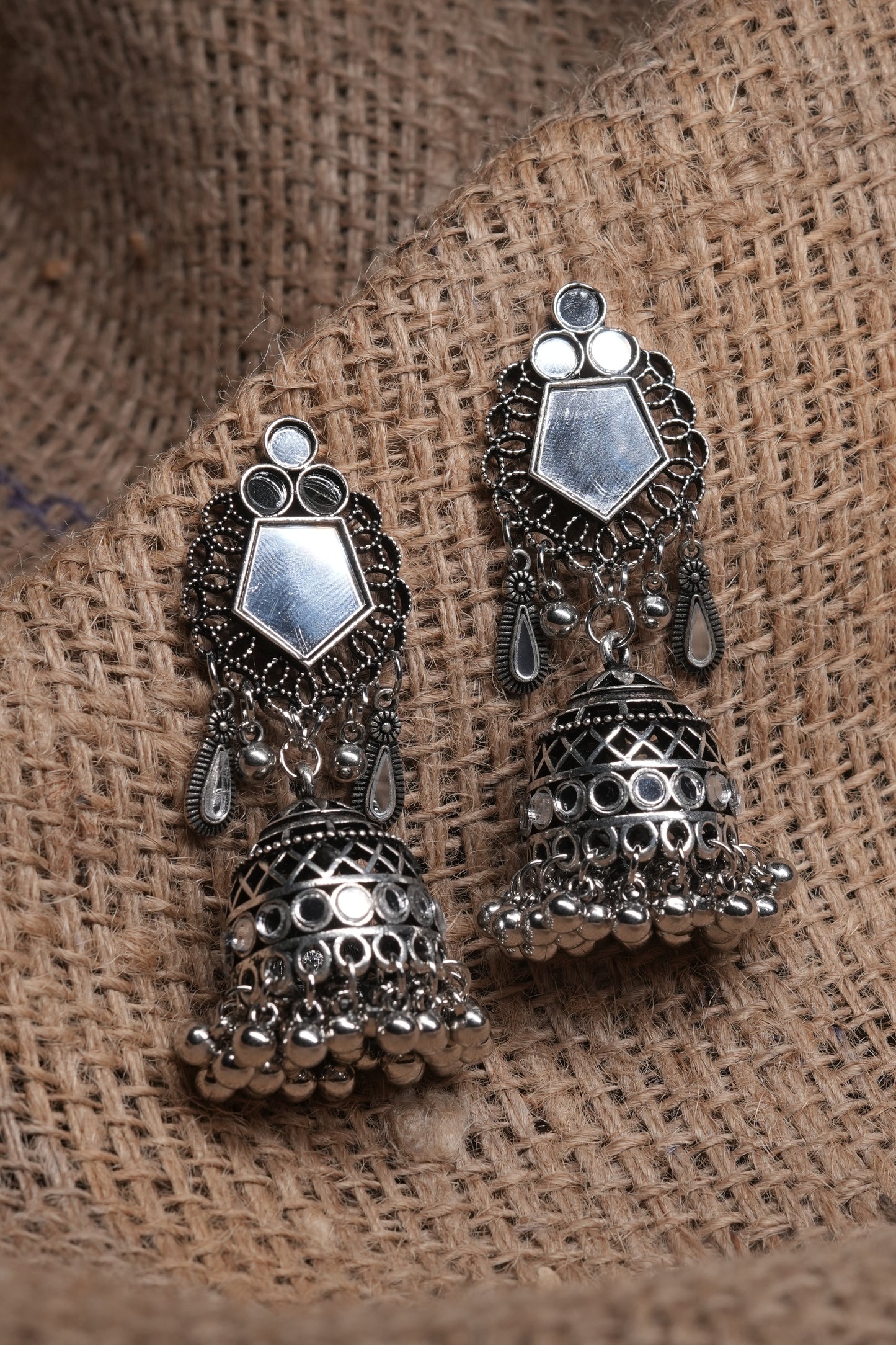 Oxidized Silver Jhumka