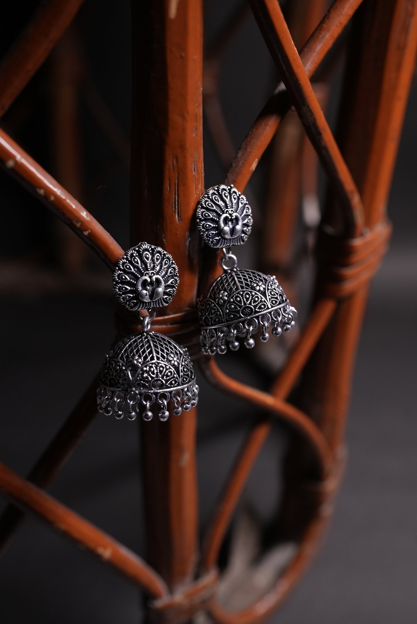Oxidized Silver Jhumka
